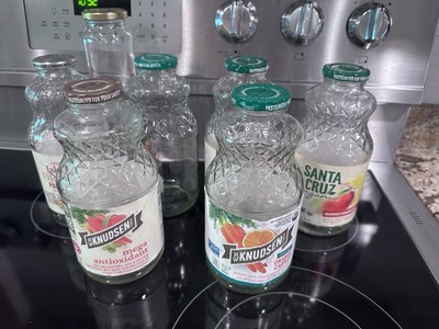 Lot Of 7 Clear Glass Bottles For Reuse  / Recycle 32oz / 950ml
