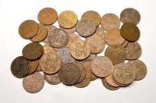 SWEDEN 2 ORE 1930s-1940s three crown OLD COPPER COINS LOT