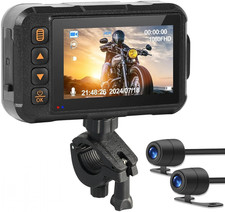 Motorcycle Dash Cam, 3" Screen Motorbike Camera Front and Rear Dual Lens Wate...