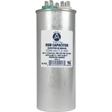 Appli Parts Dual Run Capacitor for ac 45+7.5 Mfd uF (microfarads) 370VAC or 450V