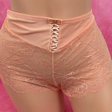 Vintage y2k Panties Coral Lace Coquette Glam Sissy Knickers Women's 3X Plus