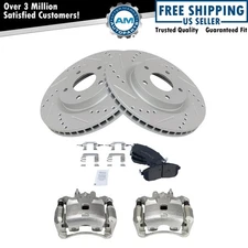 Front Brake Calipers Pads & Drilled Rotors For 2007-2012 Nissan Sentra