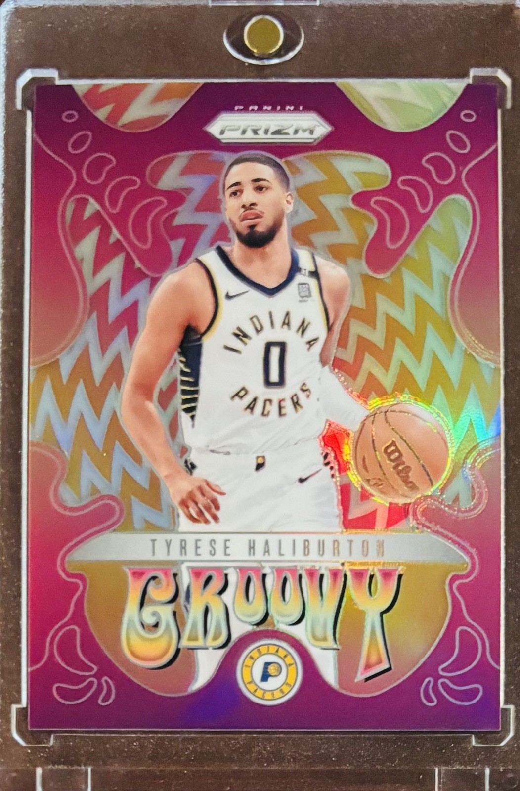 Tyrese Haliburton 2024-25 Panini Prizm Groovy Prizms #17 SSP Case Hit
