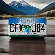 Colorado Protect Our Rivers Specialty License Plate Expired “CFX JO4”