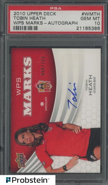 2010 Upper Deck Soccer WPS Marks Tobin Heath AUTO 68/100 PSA 10 GEM MINT
