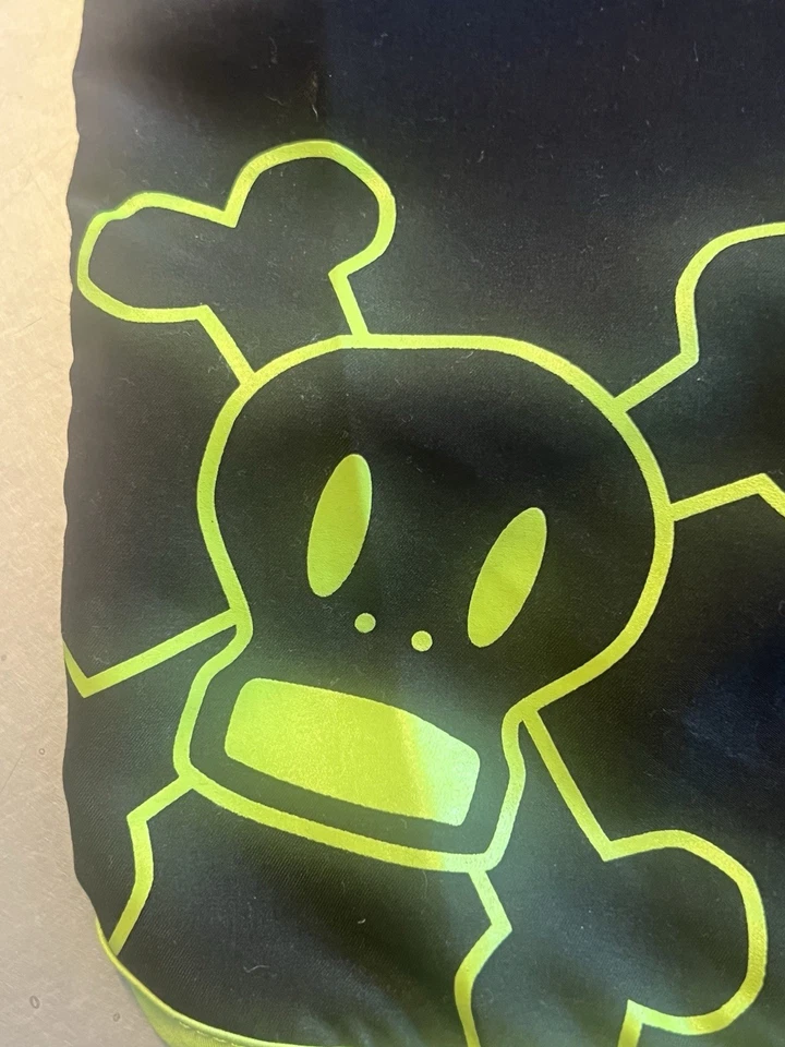 Pantalones Cortos Paul Frank Brown Monkey PF Y2K Talla 28 Negro Y Verde Neón Foto 2 de 4