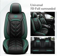 Blackblackish Green Pu Leather Car Seat Covers Front Rear Cushion Full Set Blackblackish Green Pu Leather Car Seat Covers Front Rear Cushion Full Set
