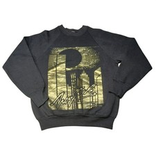 Vintage Fruit of the Loom New York City Skyline Gold Graphic Sweatshirt Mens M