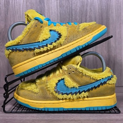 Authentic Nike SB Dunk Low x Grateful Dead Bears Opti Yellow Size UK 5,5 Rare