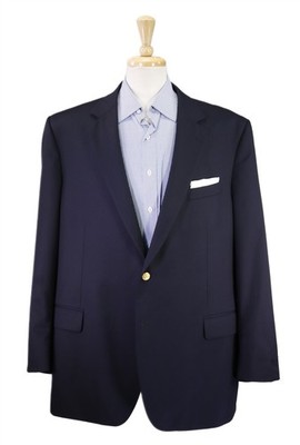Brooks Brothers Madison Navy Blue Gold Metal Button Wool Blazer Jacket 48L