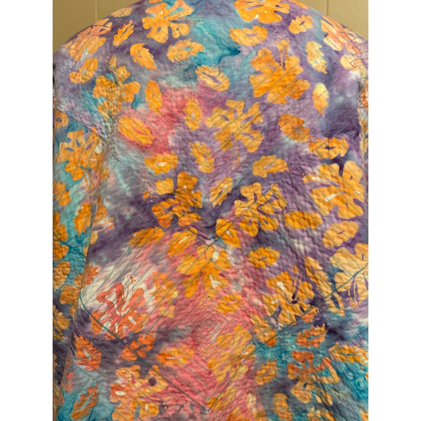 Handmade W Large Quilted patchwork Jacket Reversi… - image 6