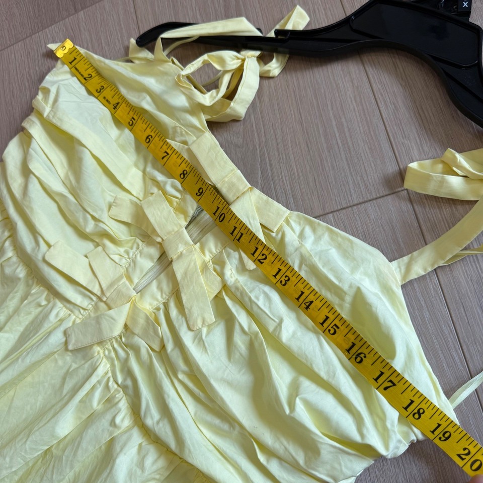 Yellow Shop Front M2 ASTR The Label Lemon Yellow Bow Front Cutout Midi Dress XL ...