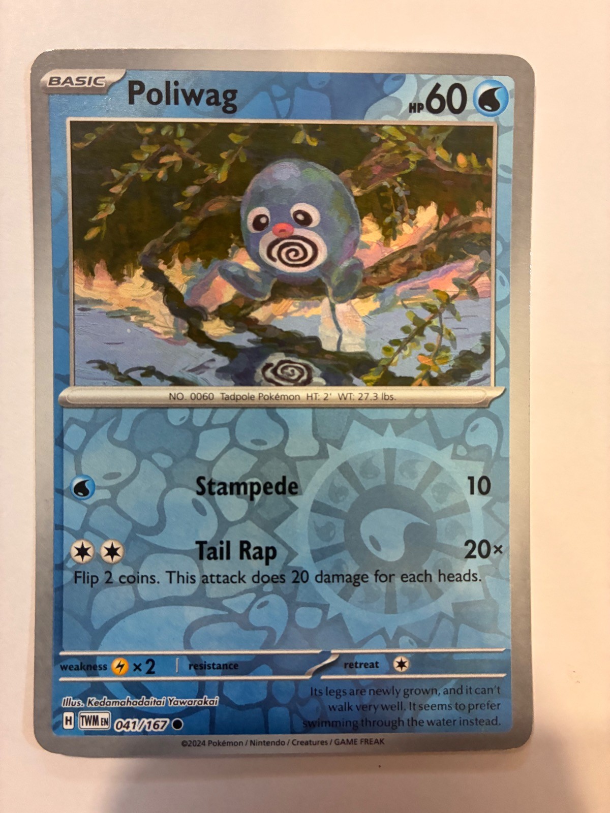 Poliwag #041/167 Twilight Masquerade Common Pokemon Reverse Holo NM