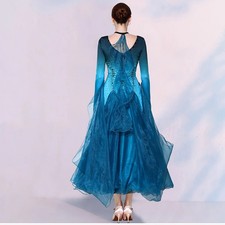 Waltz Dress Ballroom Dance Competition Dress Women Long Sleeve Party Dancewear