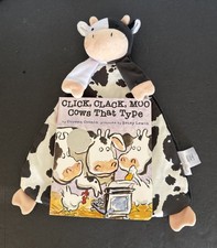 Unisex Farm Themed Cow Book Lovey, Click Clack Moo Book Cow Soft Plush New