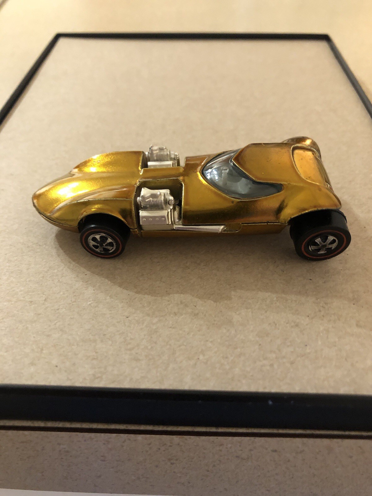 Hot Wheels Redlines 1969 Twin Mill Gold Diecast Car 1:64 Redline Wheels
