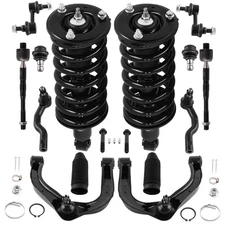 Front Struts w/ Coil Spring + Upper Control Arms For Nissan Titan 04-15 LE/SE/XE