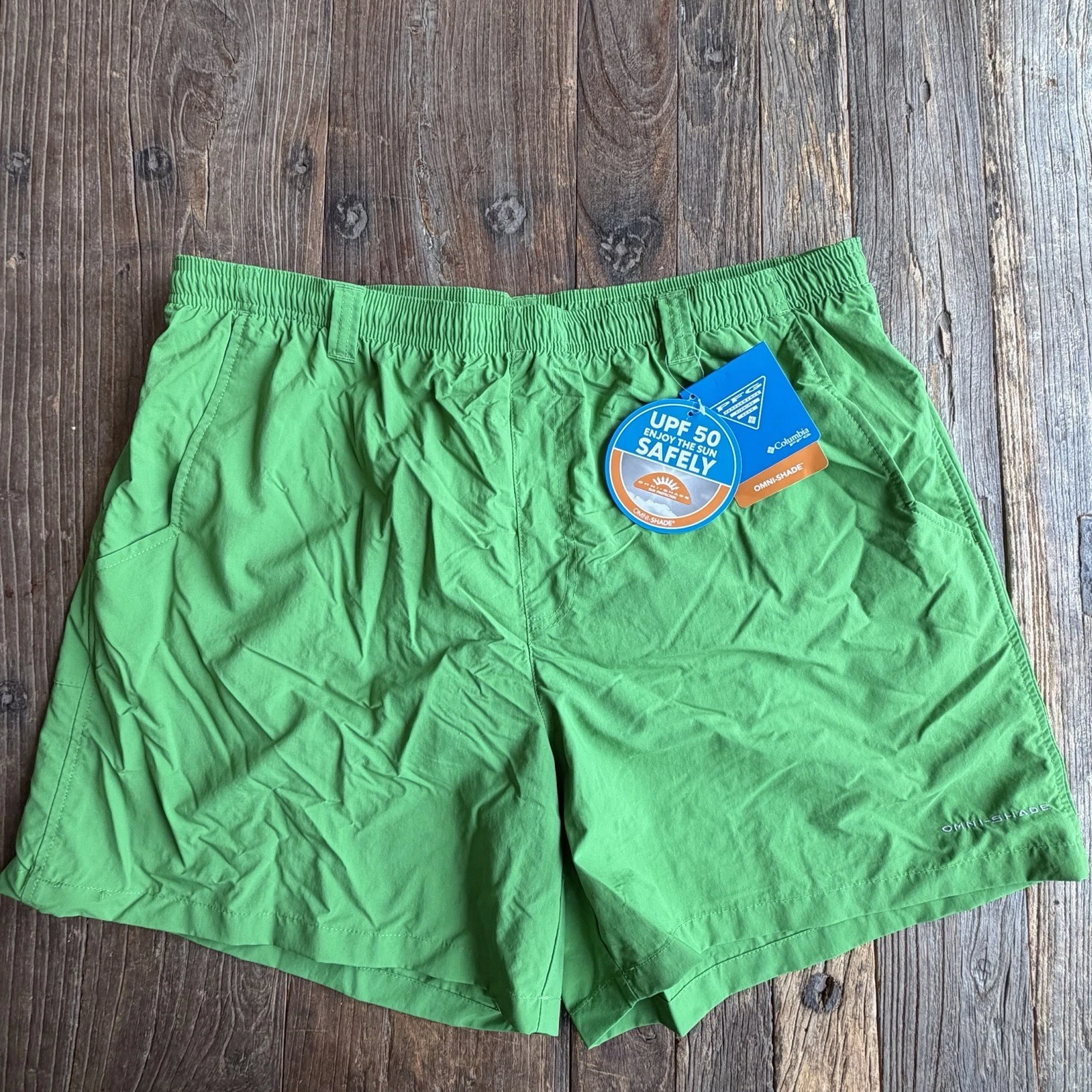 Columbia PFG Omni Shade Back Cast III Short Men's XL Green Fishing 50 UPF NEW