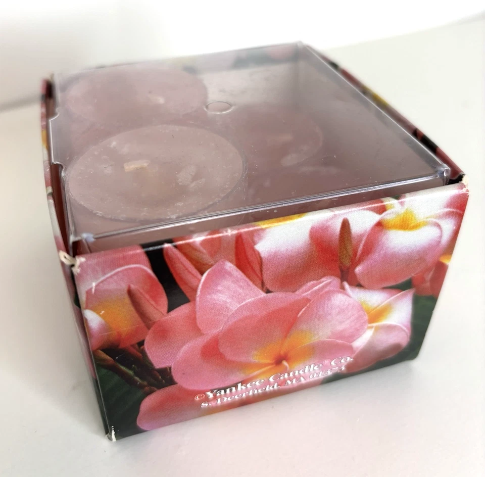 Yankee Candle Plumeria Set of 10 Unused Tea Lights in Box Pink Floral Candles - Image 4 of 4