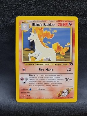 Blaine's Rapidash 33/132 Gym Challenge Uncommon Non Holo Pokemon 