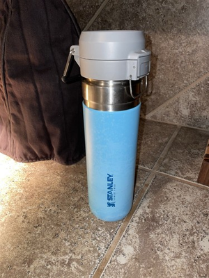 #ad Stanley Quick Flip GO Water Bottle 24 oz Push Button Lid Leakproof AzureBlue $19.00