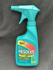 Vintage RESOLVE Fabric And Upholstery Cleaner 16oz Green Bottle 95% full