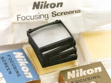 VINTAGE NIKON F2 FOCUSING SCREEN LOT = FOUR SCREENS: P, E, B, A
