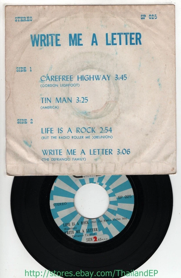 GORDON LIGHFOOT /AMERICA /(BUT THE RADIO ROLLER ME)(REUNION) / THAI EP 7" - Image 3 of 3