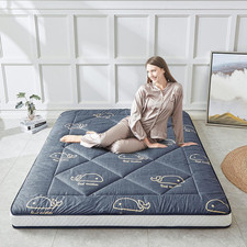Japanese Floor Mattress Pad Foldable Sleeping Tatami Mat, Whale Pattern, Queen