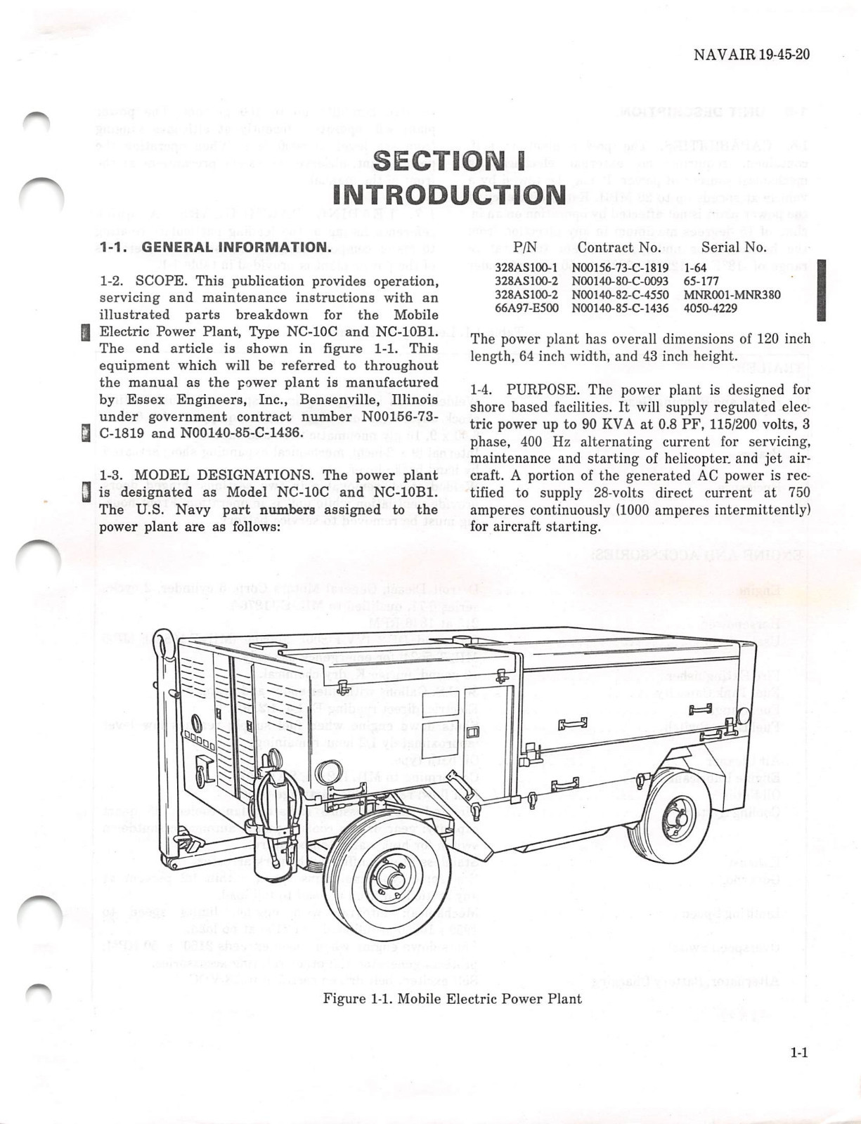 NC10 Mobile Electric Power Plant Aircraft Support Equipment Flight