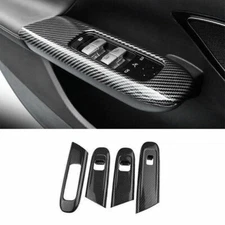 For Benz C-Class W206 2022-2024 Carbon Fiber Window Glass Lock Lift Panel Trim