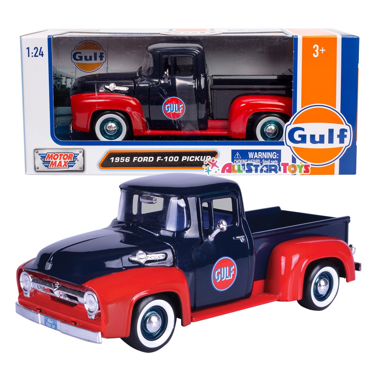 1956 FORD F-100 PICKUP TRUCK GULF LIVERY 1/24 DIECAST CAR MODEL