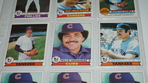 Lot 9 1979 Topps Baseball Cards protective sleeve(s) Keith Hernandez, Ron Guidry - Picture 3 of 8