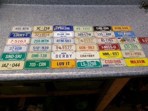 37 Piece 1980's Cereal Mini Bicycle License Plate Lot