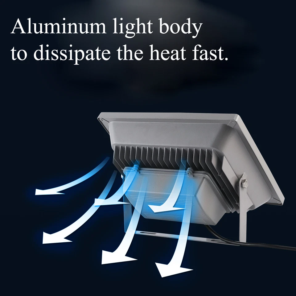 100W Flood Lights Outdoor 85-265V Work Light 6500K Street Yard Spotlight 4pcs - Image 4 of 4