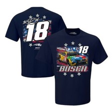 Kyle Busch #18 2022 Nascar Stars & Stripes 2-Sided Shirt Men's Blue 3X