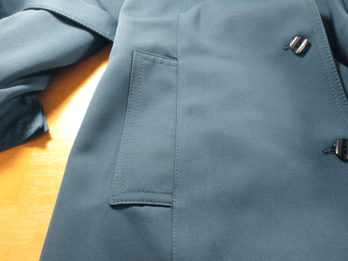 VTG 70's Forecaster of Boston Womens Sz 7/8 Polyester Steel Blue Trench Coat EUC - Picture 6 of 8