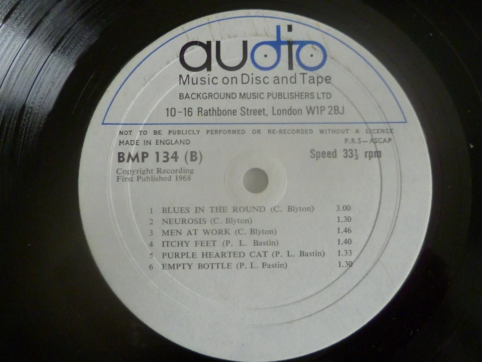 AUDIO BMP 134 BACKGROUND MUSIC RARE 10" UK LIBRARY VINYL LP RECORD SOUND EFFECTS - Image 2 of 3