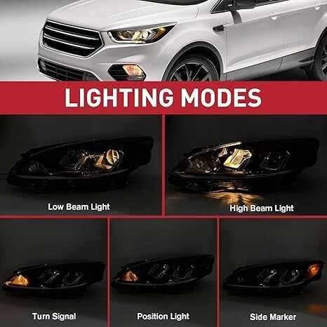 Halogen Headlight with Bulb(s) For Ford Escape 2020 2021 2022 Passenger Side - Picture 3 of 10