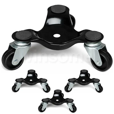 BLACKSPUR 4x Moving Castor Dolly 3 Wheel Heavy Appliance Furniture Movers 60kg Protector