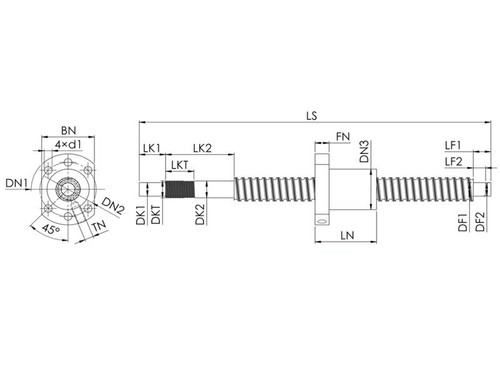 Kugelumlaufspindel 1204-3 mit Kugelumlaufmutter, Länge 650mm - Bild 3 von 3