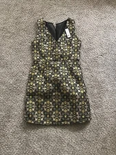 NWT ROMEO & JULIET COUTURE Black Gold Metallic Jacquard Tapestry Dress Sz. S