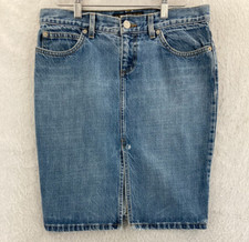 VTG Juicy Couture Jean Skirt Womens Medium Pencil Y2K Blue USA Made