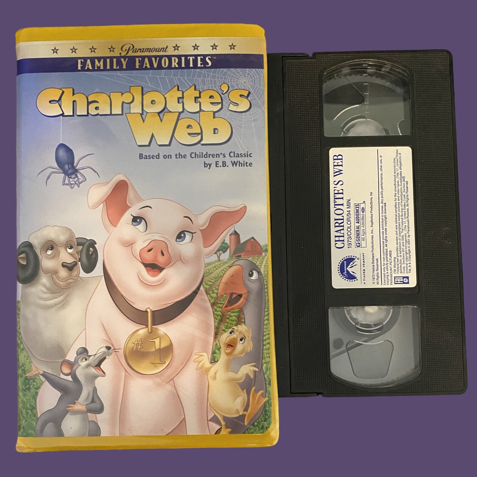 Charlotte's Web- VHS Tape Movie. 2001 Clamshell Case. Free Shipping ...