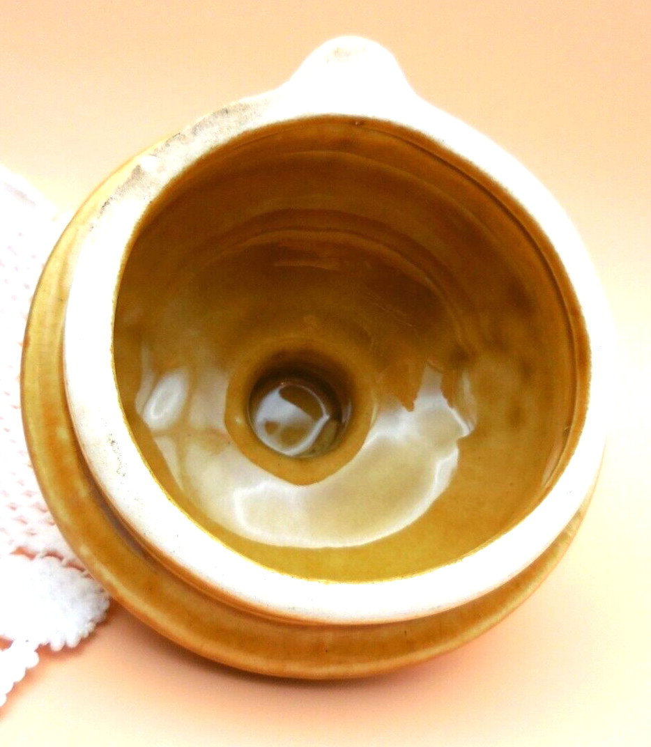 Honey Brown Rustic Fruit Ceramic Spring Wire Handle 7 IN Round Teapot (BIN GW71)