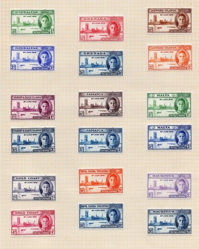 British Commonwealth - 1946 COMPLETE Peace & Victory Omnibus set 164 values MH - Picture 3 of 11