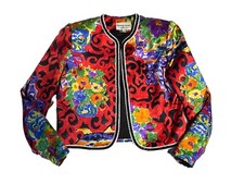Vintage Nah Nah Collection by Jonathan Tait Multicolor Cropped Jacket Sz 8