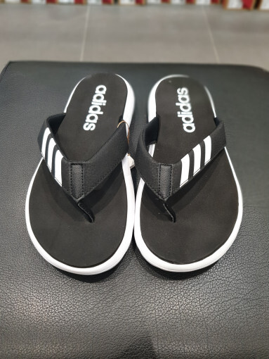 adidas Comfort Mens Unisex Flip Flops Black ✓Multiple Sizes 