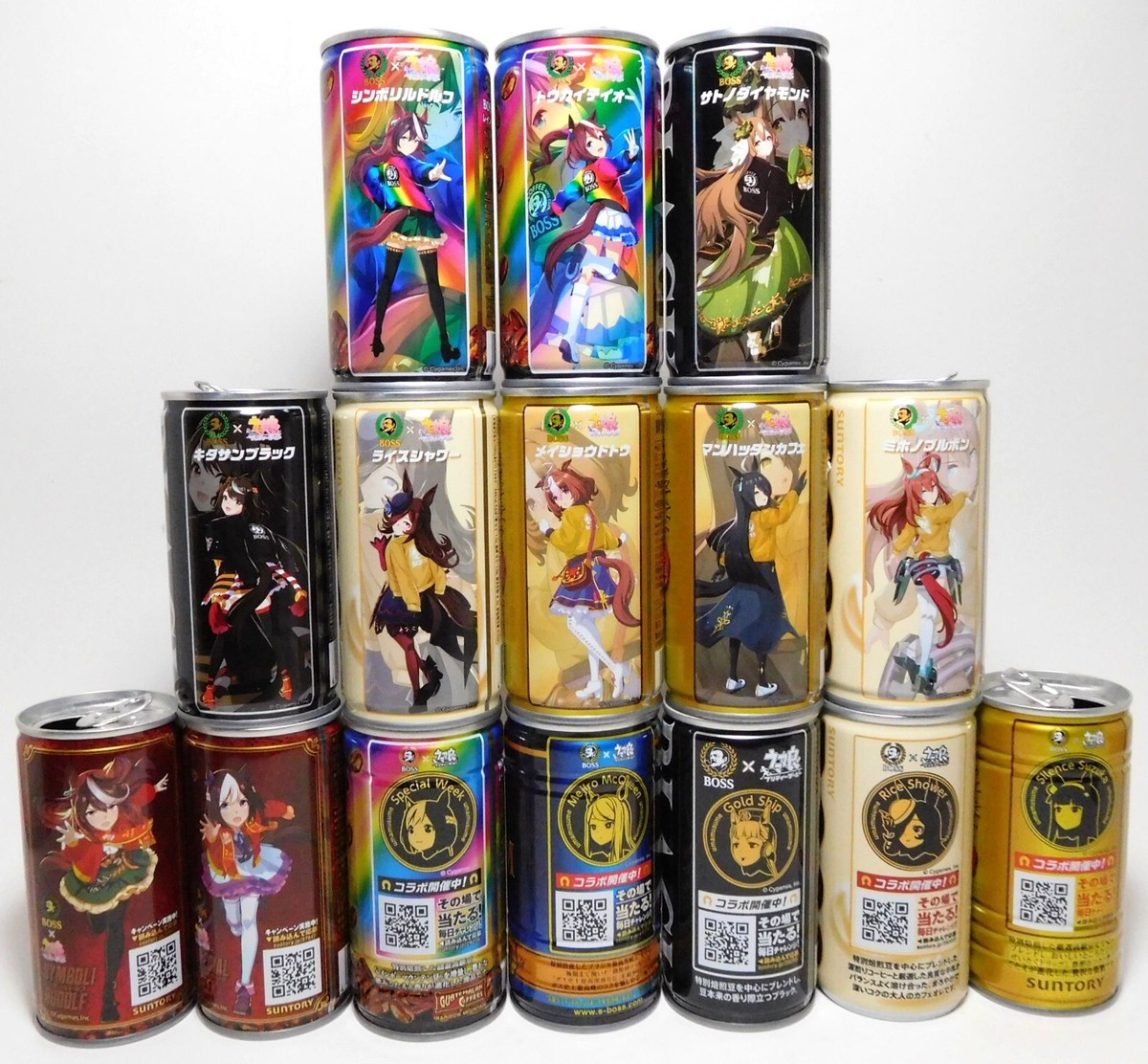 UMA MUSUME Pretty Derby /SUNTORY coffee BOSS Empty Cans Set of 15