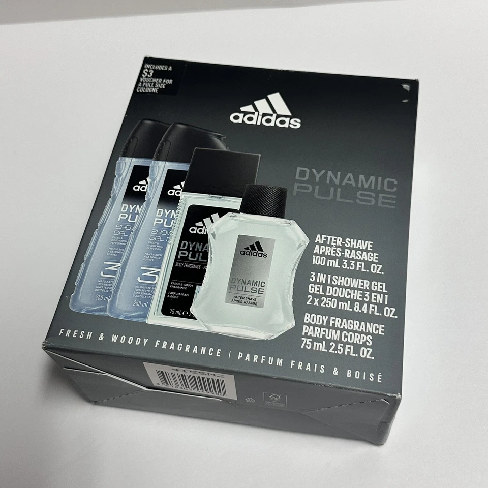 Adidas Dynamic Pulse, Men's 4 Piece Gift Set BATH & BODY Aromatic Fragrance New - Image 2 of 4